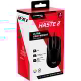 HyperX Pulsefire Haste 2 - Gaming Mouse Zwart, 400 - 26.000 Dpi, RGB led