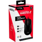 HyperX Pulsefire Haste 2 gaming muis Zwart, 400 - 26.000 dpi, RGB led