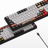 Iqunix F97 Graffiti Diary Wireless Mechanical Keyboard, gaming toetsenbord Zwart/wit, US lay-out, Cherry MX Red, RGB leds, 96%, Hot-swappable, PBT, 2.4GHz | Bluetooth 5.1 | USB-C