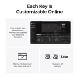 Keychron K2HE All-Wood Special Edition, toetsenbord Houtkleur, US lay-out, Gateron Double-Rail Magnetic Nebula, Gateron Double-Rail Magnetic, 75%, OSA PBT double-shot, hot swap, Bluetooth 5.2 | USB-C