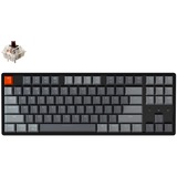 Keychron K8-J3, toetsenbord Grijs/grijs, US lay-out, Gateron Brown, RGB leds, TKL, ABS, hot swap, Bluetooth 5.1