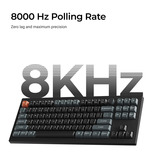 Keychron V3 Ultra 8K Wireless Custom Mechanical Keyboard Zwart, US lay-out (QWERTY), Keychron Silk POM Banana, 80% (TKL)	, RGB, Hot swap, 2.4 GHz | Bluetooth 5.3 | USB-C