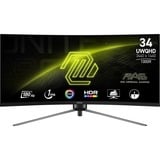 MSI MAG 345CQR 34" Curved UltraWide gaming monitor Zwart, 180 Hz, Display Port, HDMI, Adaptive-Sync