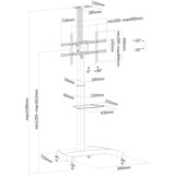 Neomounts PLASMA-M1900E verrijdbaar flatscreen meubel standaard Zwart