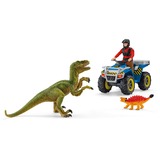 Schleich Dinosaurs - Vlucht op de quad voor Velociraptor speelfiguur 