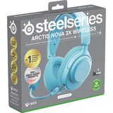 SteelSeries Arctis Nova 3X Wireless over-ear gaming headset Lichtblauw, 2.4 GHz / Bluetooth 5.3, Pc, Xbox Series X|S, Xbox One, Switch