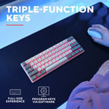 Trust GXT 873 Acira Draadloos mechanisch RGB toetsenbord Wit, US lay-out (QWERTY), Outemu Red, 60%, 2.4 GHz | 2x Bluetooth | USB