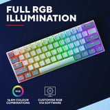 Trust GXT 873 Acira Draadloos mechanisch RGB toetsenbord Wit, US lay-out (QWERTY), Outemu Red, 60%, 2.4 GHz | 2x Bluetooth | USB