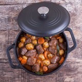 Victoria Dutch Oven, 24 cm 3,8 liter bak-/braadpan Zwart/zilver
