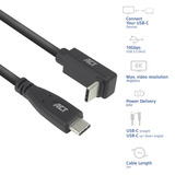 ACT Connectivity USB 3.2 USB-C (recht) naar USB-C (omhoog/omlaag haaks) kabel Zwart, 10 Gbit/s, 60W, 2 meter