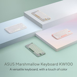 ASUS Marshmallow Keyboard KW100, toetsenbord Crème, US lay-out, Scissor switches, 75%, Bluetooth® Low Energy (BLE) 5.0