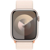 Apple Watch Series 9 smartwatch Zilver/lichtbeige, Aluminium, 45 mm, Geweven sportbandje