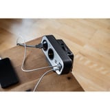 Brennenstuhl estilo Duplex stekkerdoos met schakelaar stekkerdoos Zwart/zilver, 1x USB C, 1x USB A