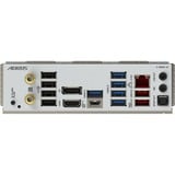 GIGABYTE B650M A ELITE AX ICE socket AM5 moederbord Zilver, RAID, 2.5 Gb-LAN, WLAN, BT, Sound, µATX