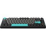 HelloGanss HS75T Obsidian, toetsenbord Zwart/grijs, US lay-out, Gateron G Pro Silver, 75%, RGB leds, PBT Doubleshot keycaps, hot swap, 2,4 GHz / Bluetooth / USB-C