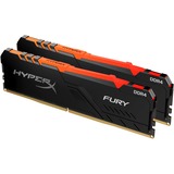 HyperX 32 GB DDR4-2666 Kit werkgeheugen Zwart, HX426C16FB3AK2/32, Fury Black RGB, XMP