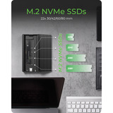 ICY BOX IB-1917M-C32a externe behuizing Zwart, USB 3.2 Gen 2x2 Type-C