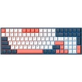 Iqunix F97 Coral Sea Wireless Mechanical Keyboard, gaming toetsenbord Donkerblauw/koraal, US lay-out, Cherry MX Brown, RGB leds, 96%, Hot-swappable, PBT, 2.4GHz | Bluetooth 5.1 | USB-C