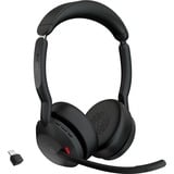 Jabra Evolve2 55, Incl. oplaadstandaard on-ear headset Zwart, Stereo, UC, USB-C, Link380c