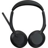 Jabra Evolve2 55, Incl. oplaadstandaard on-ear headset Zwart, Stereo, UC, USB-C, Link380c