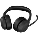 Jabra Evolve2 55, Incl. oplaadstandaard on-ear headset Zwart, Stereo, UC, USB-C, Link380c
