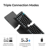 Keychron Q11 Ultra 8K Wireless Custom Mechanical Keyboard Zwart, US lay-out (QWERTY), Keychron Silk POM Brown, 100%, RGB leds, KSA double-shot PBT, hot swap, 2.4GHz | Bluetooth 5.2 | USB-C