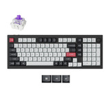 Keychron Q5 HE QMK Wireless Custom Keyboard, toetsenbord Zwart/wit, US lay-out, Gateron Double-Rail Magnetic Nebula, RGB leds, 96%, OSA double-shot PBT, hot swap, Knob, 2.4GHz | Bluetooth 5.1 | USB-C