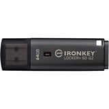 Kingston IronKey Locker+ 50 G2 USB Flash Drive 64 GB usb-stick Antraciet, USB-A 3.2 Gen 1