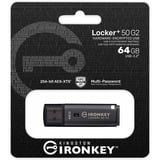 Kingston IronKey Locker+ 50 G2 USB Flash Drive 64 GB usb-stick Antraciet, USB-A 3.2 Gen 1