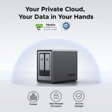 UGREEN DXP2800 incl. 2x WD Red Plus 4 TB harde schijf nas Grijs, 2,5GbE, HDMI, USB-C