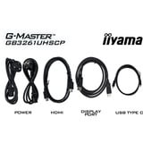 iiyama G-Master Red Eagle GB3261UHSCP-B1 31.5" 4K Ultra HD gaming monitor Zwart (mat), 1x DisplayPort, 2x HDMI, 3x USB-C, 2x USB-A, 144 Hz, 144 Hz, HDMI, DisplayPort, USB-C, Audio, AMD FreeSync 
