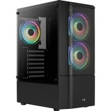 Aerocool Quantum Mesh v3 Tower-behuizing Zwart/grijs | USB-A 2.0 | 2x USB-A 3.2 (5 Gbit/s) | 2x Audio | Window-kit
