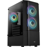 Aerocool Quantum Mesh v3 Tower-behuizing Zwart/grijs | USB-A 2.0 | 2x USB-A 3.2 (5 Gbit/s) | 2x Audio | Window-kit