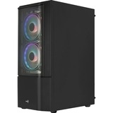 Aerocool Quantum Mesh v3 Tower-behuizing Zwart/grijs | USB-A 2.0 | 2x USB-A 3.2 (5 Gbit/s) | 2x Audio | Window-kit