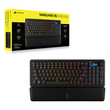 Corsair VANGUARD 96 WIRELESS RGB mechanisch gaming toetsenbord Zwart, US lay-out (QWERTY), Corsair MLX Plasma, 96%, RGB, Keycaps PBT double-shot, ABS single-shot, Hot-swap, RF2.4 / USB / Bluetooth