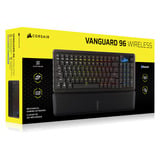 Corsair VANGUARD 96 WIRELESS RGB mechanisch gaming toetsenbord Zwart, US lay-out (QWERTY), Corsair MLX Plasma, 96%, RGB, Keycaps PBT double-shot, ABS single-shot, Hot-swap, RF2.4 / USB / Bluetooth