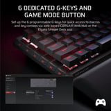 Corsair VANGUARD 96 WIRELESS RGB mechanisch gaming toetsenbord Zwart, US lay-out (QWERTY), Corsair MLX Plasma, 96%, RGB, Keycaps PBT double-shot, ABS single-shot, Hot-swap, RF2.4 / USB / Bluetooth