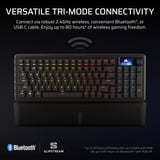 Corsair VANGUARD 96 WIRELESS RGB mechanisch gaming toetsenbord Zwart, US lay-out (QWERTY), Corsair MLX Plasma, 96%, RGB, Keycaps PBT double-shot, ABS single-shot, Hot-swap, RF2.4 / USB / Bluetooth