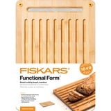 Fiskars Functional Form Bamboe broodsnijplank Houtkleur, FSC-gecertificeerd bamboe | met gegleufde kant