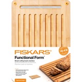 Fiskars Functional Form Bamboe broodsnijplank Houtkleur, FSC-gecertificeerd bamboe | met gegleufde kant