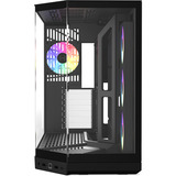 HYTE HYTE Y50 Pitch Black midi tower behuizing Zwart | 2x USB-A | 1x USB-C | RGB | Window