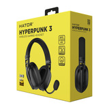 Hator Hyperpunk 3 Wireless over-ear gaming headset Zwart, 2.4GHz, Bluetooth 5.4, USB-C