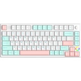 Hello Ganss HS75T GC12, toetsenbord Wit/mint, US lay-out, Gateron Yellow, 75%, RGB leds, PBT Doubleshot keycaps, hot swap, 2,4 GHz / Bluetooth / USB-C