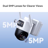 Imou AOV Dual lens 5MP+5MP buitencamera bundel Wit, 2 stuks, 3K, 4G LTE, WiFi 6, Solar panel