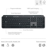 Logitech MX Keys S Advanced Wireless Illuminated Keyboard, toetsenbord Grafiet, US-International, US-international