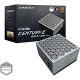 Montech Century II modulaire 1200 watt voeding  Zilver, 1x 12V-2x6, 6x PCIe, 6x PCIe, 1x 12V-2x6, Kabelmanagement