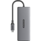 Sitecom 6-in-1 USB-C Power Delivery GEN2 Multiport Adapter dockingstation Grijs