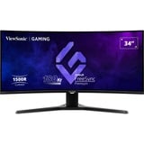ViewSonic VX3418-2KPC UWQHD gaming monitor 34" Curved UltraWide  Zwart, 2x HDMI, 2x DisplayPort, 180 Hz