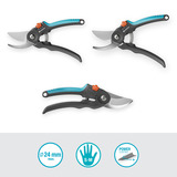 GARDENA Snoeischaar PremiumCut Flex, bypass Grijs/turquoise, tuinsnoeischaar voor groen hout, 24 mm