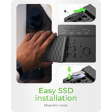 ICY BOX IB-4013MCL-C4 4-Bays USB4® Duplicator (1:3 klonen) dockingstation Zwart